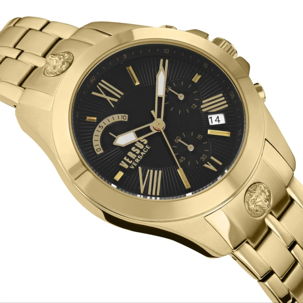 VERSUS Versace ChronographBracelet & Leather Strap Watch,